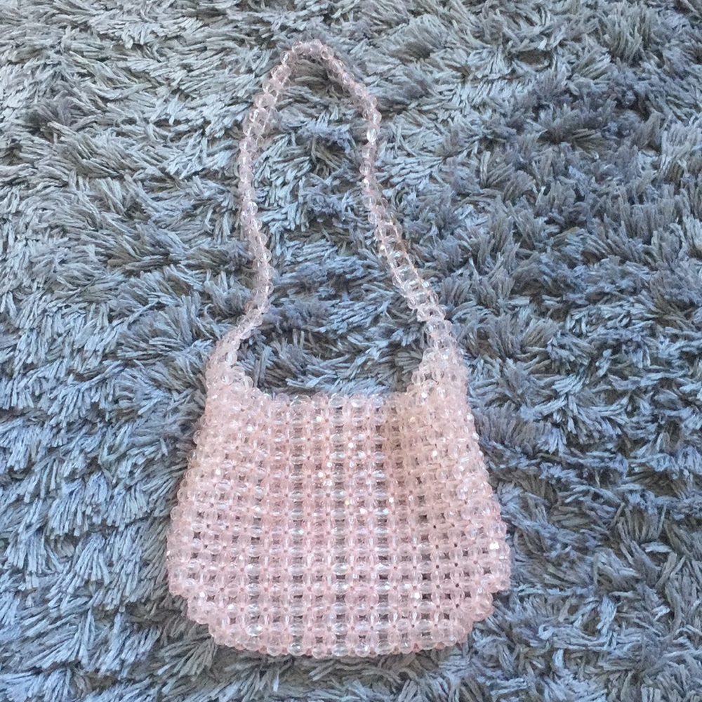 Baby pink beaded 90s purse